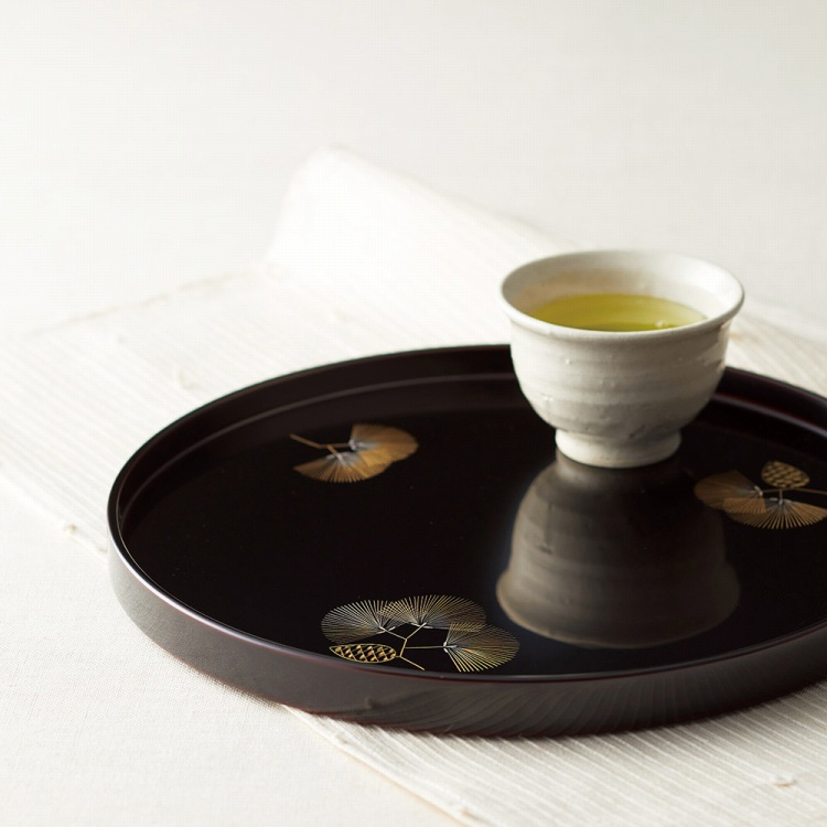 輪島塗 沈金松紋 丸盆 | ハーモニック 商品検索サイト